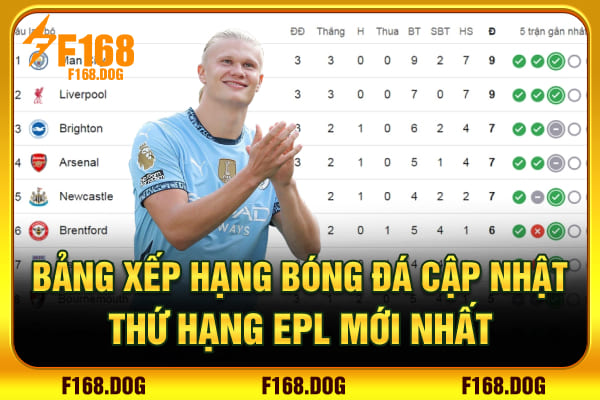 Bảng Xếp Hạng Bóng Đá - Cập Nhật Thứ Hạng EPL Mới Nhất